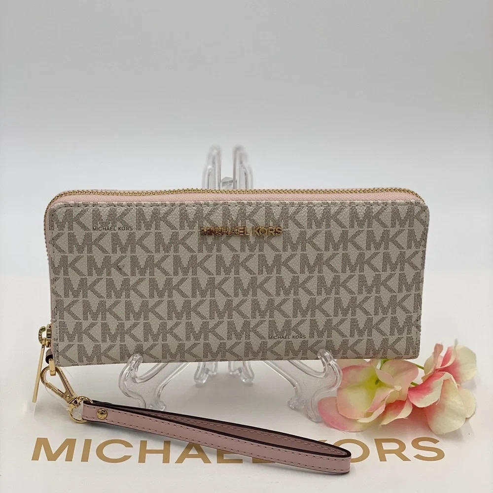 MICHAEL KORS LG CONTINENTAL WALLETS POWDER BLUSH